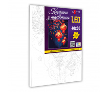 Картина за номерами Santi Японські ліхтарики 40x50 см LED підсвітка (955083)