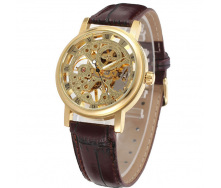 Наручний годинник жіночий Winner Gold Brown Золотий (844)