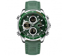 Наручний годинник чоловічий NaviForce Fly ArmyGreen Сріблястий (2743)