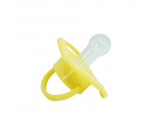 Пустушка силіконова кругла Mega Zayka MGZ-0516(Yellow) з ковпачком