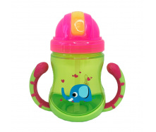 Поільник дитячий з трубочкою Неон Mega Zayka MGZ-0300 (Lime) 270 мл