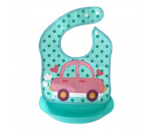 Дитячий слинявчик Машинка Mega Zayka MGZ-0602(Turquoise) зі знімною кишенею