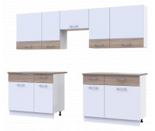 Кухня Лея Doros 2.6 м Білий/Дуб сонома ДСП 260х60х250 (81000009)