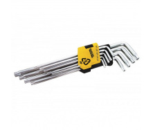 Ключі TORX MASTERTOOL набір 9 шт CrV довгі (Т10-Т50 90-227 мм) 75-0961