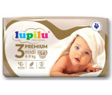 Підгузники Lupilu Premium Midi Розмір 3, Вага 4-9 кг, 54 шт