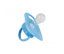 Пустушка силіконова кругла Mega Zayka MGZ-0516(Blue) з ковпачком
