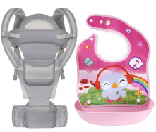 Хипсит эрго-рюкзак кенгуру переноска слюнявчик-трансформер Baby Carrier 20 кг 6 в 1 Серый (vol-9889)