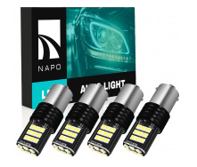 Комплект світлодіодних ламп Napo LED 1156-3030-24smd P21W 1156 BA15S 4 шт Білий (2474858743)