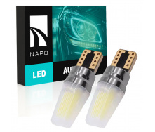 Комплект світлодіодних ламп Napo T10-COB10-Lens W5W T10 2 шт Білий (2508366840)