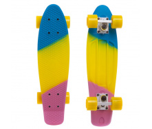 Скейтборд SP-Sport Penny RUBBER SOFT FISH SK-412-8 22 Синій-жовтий-фіолетовий