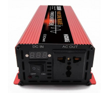 Інвертор напруги HOULI 3000W 12V в 220V Чистий синус Червоний (IN3W12V22V)