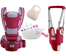 Хипсит Baby Carrier эрго-рюкзак кенгуру переноска 6 в 1 игрушка Пушин кот Луна (vol-1880) Красный