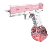Дитячий водяний бластер-пістолет BB Glock електричний на акумуляторі Рожево-білий (827)