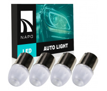 Комплект світлодіодних ламп Napo LED 1156-HP-Lens P21W 1156 BA15S 4 шт Білий (2523845993)