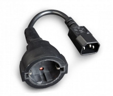 Кабель перехідник Cablexpert PC-SFC14M-01 С14M/SchukoF із заземленням чорний, 0.15м