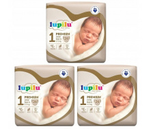 Підгузники Lupilu Premium New born Розмір 1, Вага 2-5 кг, 78 шт (3 упаковки)