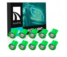 Комплект світлодіодних ламп Napo LED T10-5050-1smd T10 W5W 10 шт Зелений (2458868047)