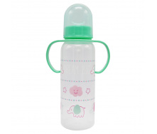 Пляшечка пластикова з ручками Mega Zayka MGZ-0207(Green) 250 мл