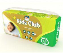 Дитячі підгузники Kids Club 4 Maxi 9-20 кг 58 шт