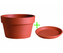 Горщик з піддоном DEROMA меццо-сопрано h14*d21*v1,7 теракот (000006643)