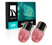 Комплект світлодіодних ламп Napo LED 1156-HP-Lens P21W 1156 BA15S 2 шт Червоний (2523834372)