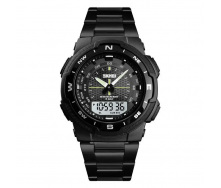 Чоловічий наручний годинник Skmei 1370 Black 1370BKWT (17131-hbr)
