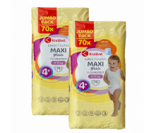 Дитячі підгузки Kruidvat Jumbo Pack 4+ 9-15 кг 140 шт 2 уп