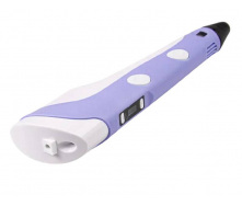 3D ручка c LCD дисплеем 3DPen Hot Draw 3 Violet+Досточка+Ножницы+Комплект эко пластика для рисования 109 метров