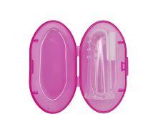 Силіконова зубна щітка для ясен Mega Zayka MGZ-0706(Pink) у футлярі