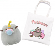 Комплект 2Life М'яка іграшка Pusheen cat 12х15 см та Сумка-шоппер 38х35 см v-12384
