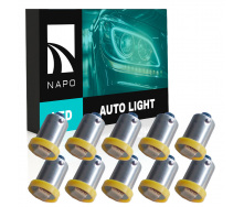 Комплект світлодіодних ламп Napo LED BA9S-5050-1smd T4W Ba9s 10 шт Жовтий (1805044643)