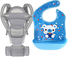 Хипсит эрго-рюкзак кенгуру переноска слюнявчик-трансформер Baby Carrier 20 кг 6 в 1 Серый (vol-9892)