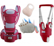 Хипсит Baby Carrier эрго-рюкзак кенгуру переноска 6 в 1 игрушка Пушин кот Радуга (vol-1879) Красный