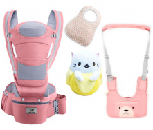 Хипсит эрго-рюкзак кенгуру переноска Baby Carrier 6 в 1 и игрушка Пушин кот Банан (vol-1909)