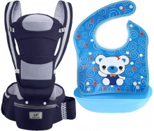 Хипсит эрго-рюкзак кенгуру переноска слюнявчик-трансформер Baby Carrier 20 кг 6 в 1 Темно-синий (n-9866)