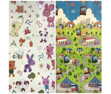 Игровой термо коврик двухсторонний в сумке No Brand Baby Home Textile EVA 180х120х0.8 см Разноцветный (103615)