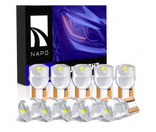 Комплект світлодіодних ламп Napo PRO T10-F2 W5W T10 10 шт Білий (2459947577)