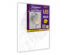 Картина за номерами Santi Дівчина з лотосом 40x50 см LED підсвітка (955106)