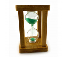 Пісочний годинник в бамбуку No Brand Time is Money 3 хв Зелений пісок (DN29766D)