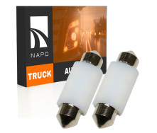 Комплект світлодіодних ламп для вантажівок Napo Truck SJ-3030-6SMD 24V 36mm C5W C10W 2 шт Білий (2530590691)