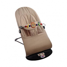 Дитячий шезлонг-гойдалка SBT group BABY Balance Soft A1 з дугою з іграшками бежевий/бавовна (BBT-04-00)