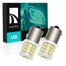 Комплект світлодіодних ламп Napo LED 1156-3014-57smd-ceram P21W 1156 BA15S 2 шт Білий (2472910995)