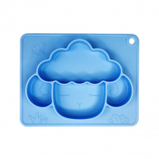 Силіконова тарілка-килимок "Баранчик" Mega Zayka MGZ-0125 (Blue) 18х23 см