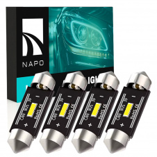 Комплект світлодіодних ламп Napo LED SJ-7020-1SMD-CANBUS 39mm C5W C10W 4 шт Білий (2530566722)