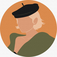 Картина за номерами BrushMe на круглому підрамнику "Париж у пастельних тонах" Розмір L 40х40см RC0008L