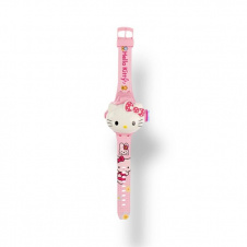 Дитячий наручний годинник проекційний Takara Tomy Hello Kitty Рожевий (484492649)