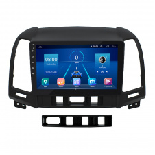 Штатная магнитола Lesko Hyundai Santa Fe II 2005-2010 9" 2/32Gb/ 4G/ Wi-Fi Premium GPS Android (9614-34401)
