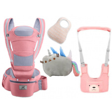 Хипсит эрго-рюкзак кенгуру переноска Baby Carrier 6 в 1 и игрушка Пушин кот Радуга (vol-1912)