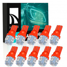 Комплект світлодіодних ламп Napo T10-5050-5smd W5W T10 10 шт Червоний (2510522863)