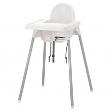 Дитячий стільчик IKEA ANTILOP високий з піддончиком срібло 290.672.93